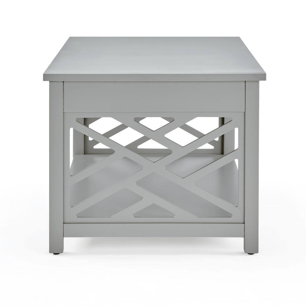 Alaterre Furniture Coventry 36 in. Coffee Table and End Tables Set of 3, Living Room Furniture Collection with Storage, Gray