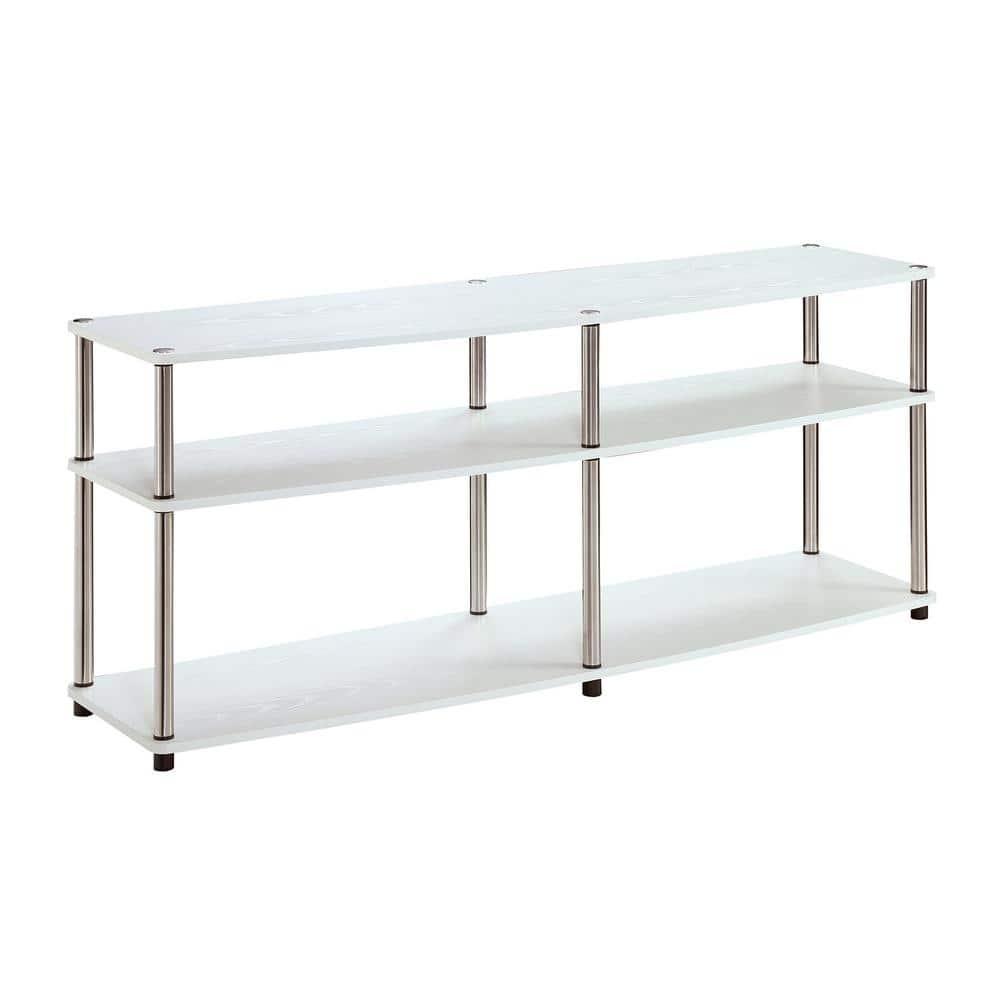 Convenience Concepts Designs2Go No Tools 3 Tier Wide TV Stand for TVs up to 65 Inches, White