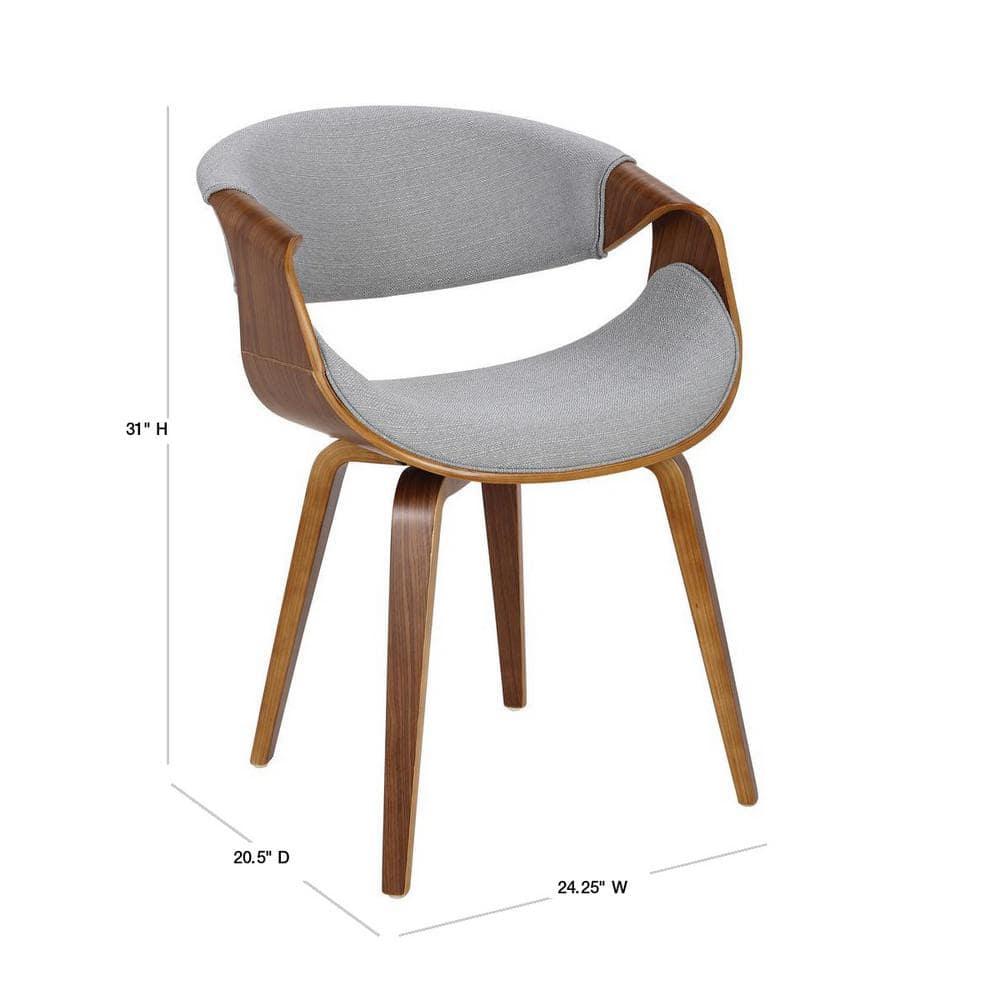 Curvo Mid-Century Modern Dining Accent Chair Gray - Lumisource