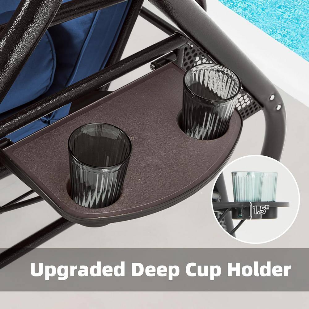 GARTOOO 3-Seat Outdoor Large Porch Swing with Converting Canopy,Patio Hammock Lounge Swing Chair,Adjustable Shade & Removable Cushions