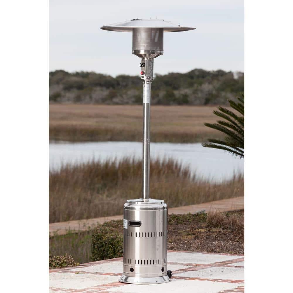 Fire Sense Fire Sense Performance Series Patio Heater with Wheels 50,000 BTU Output-Unpainted Stainless Steel