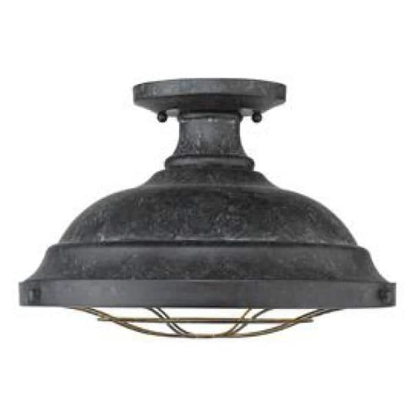 Bartlett 2-Light Metal Semi-Flush in Black