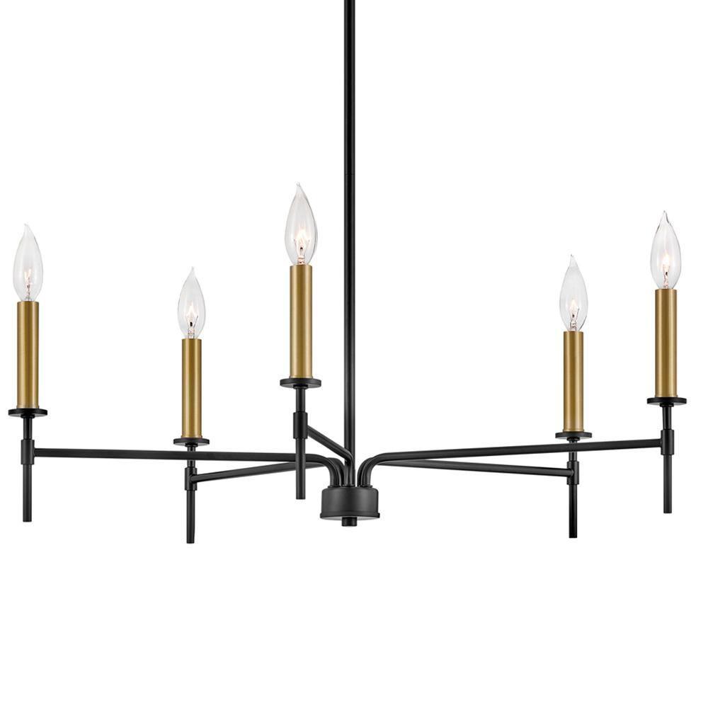 Lark Hux 5 - Light Fabric Dimmable Modern Linear Chandelier