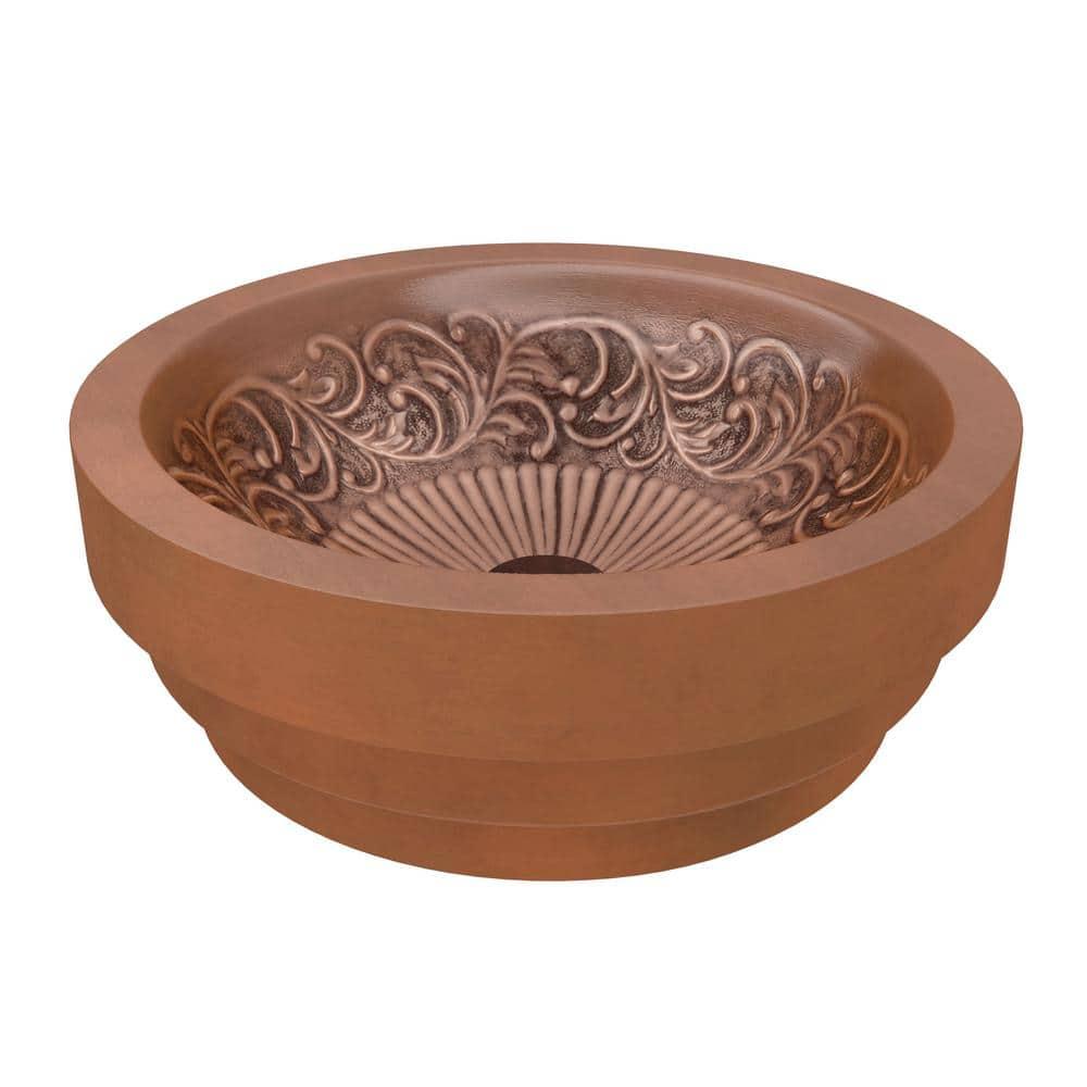 ANZZI Admiral 17'' Polished Antique Copper Copper Circular Bathroom Sink