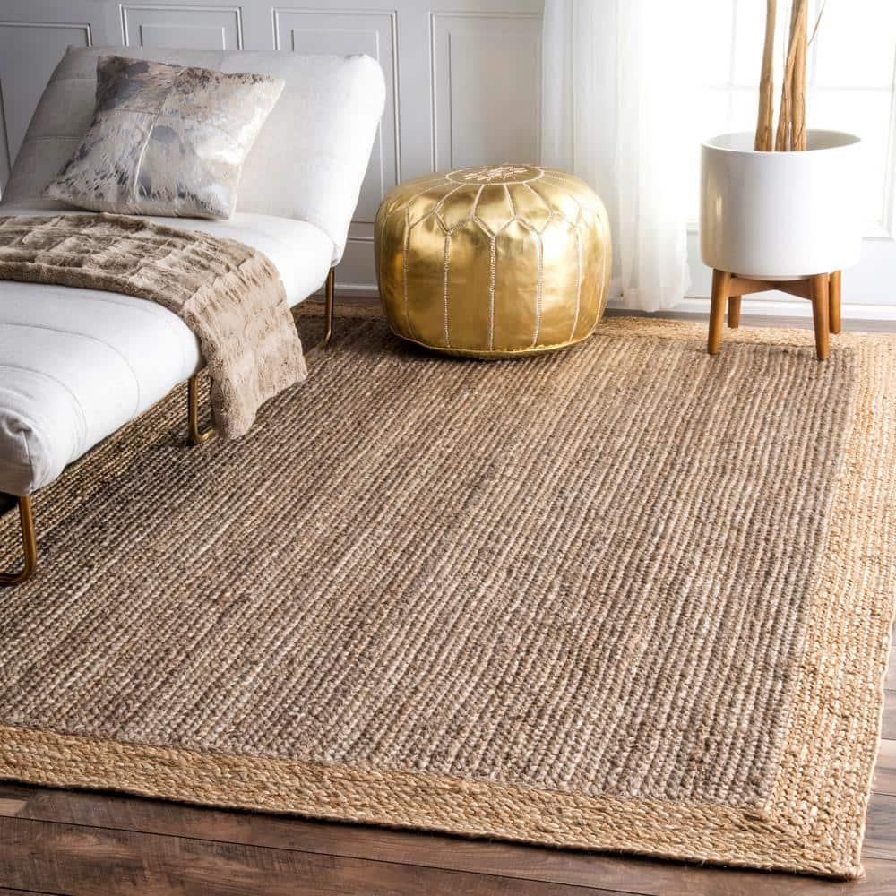 Natural Jute Rugs with Inner Grey Color , Home Décor Rugs Size 2 x 3 Feet ( 60 cm x 90 cm )