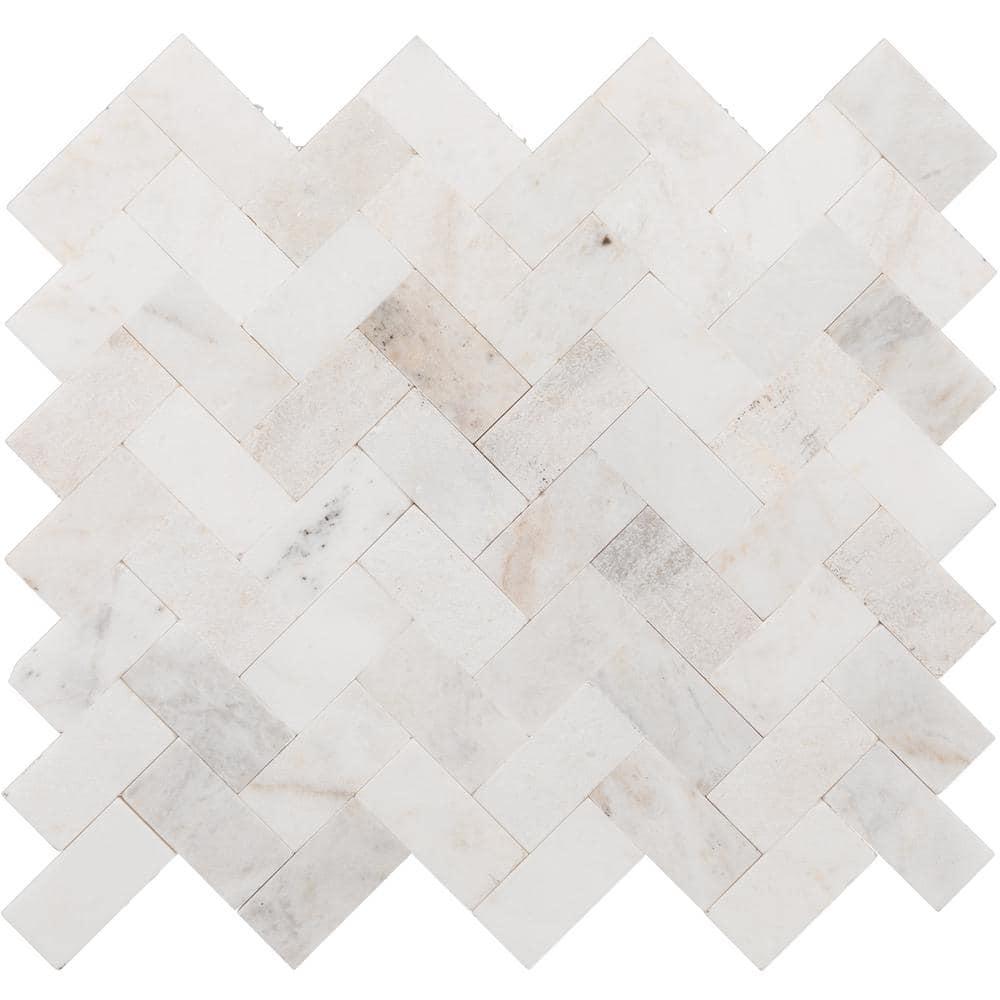 Minute Mosaix Natural Stone Herringbone Mosaic Sheet Floor &Wall Tile