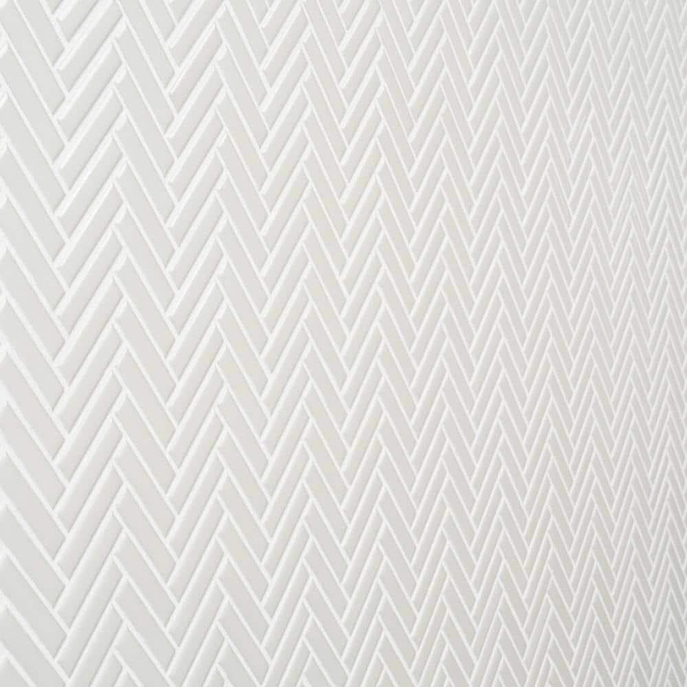 Monogram Herringbone 11.14 in. x 11.14 in. Glossy Porcelain Mosaic Floor And Wall Tile (0.86 Sq. Ft. / Each)