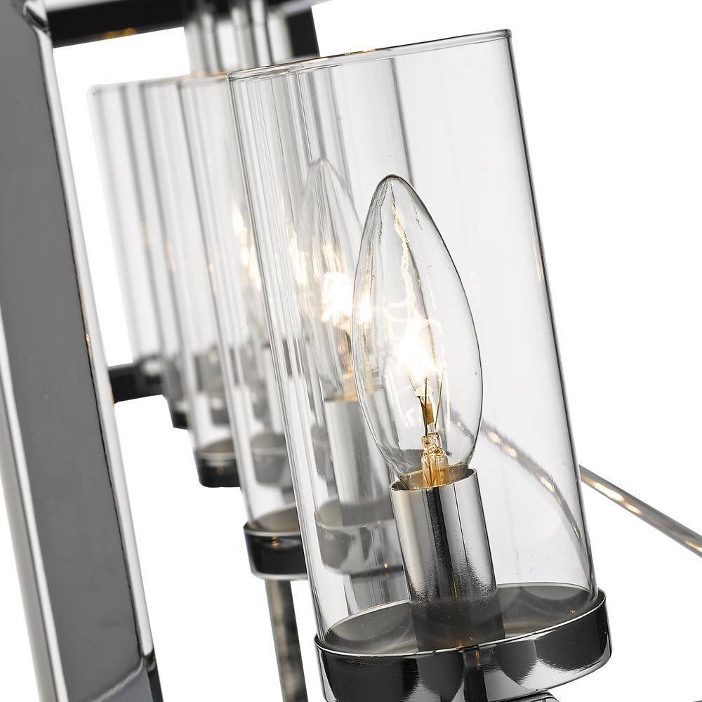 Golden Lighting Smyth 5-Light Linear Pendant in Chrome with Clear Glass