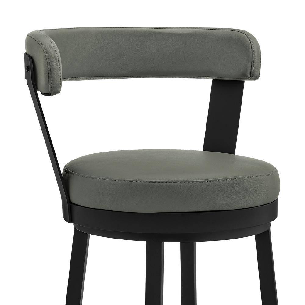 Armen Living Bryant Swivel 30 in. Faux Leather Bar Stool