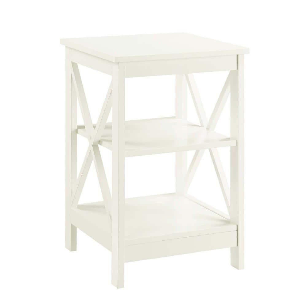Convenience Concepts Oxford End Table with Shelves, Ivory