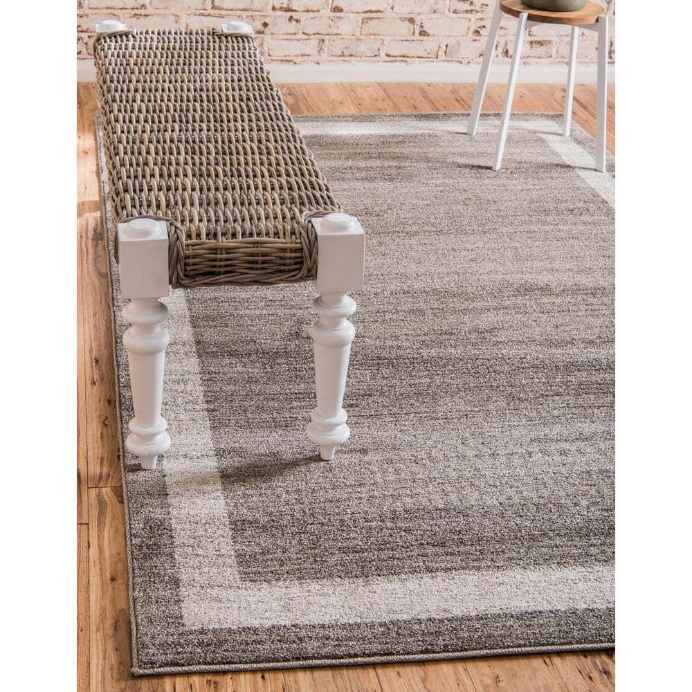 Unique Loom Del Mar Collection Area Rug - Maria (9' x 12' Rectangle Light Brown/Ivory)