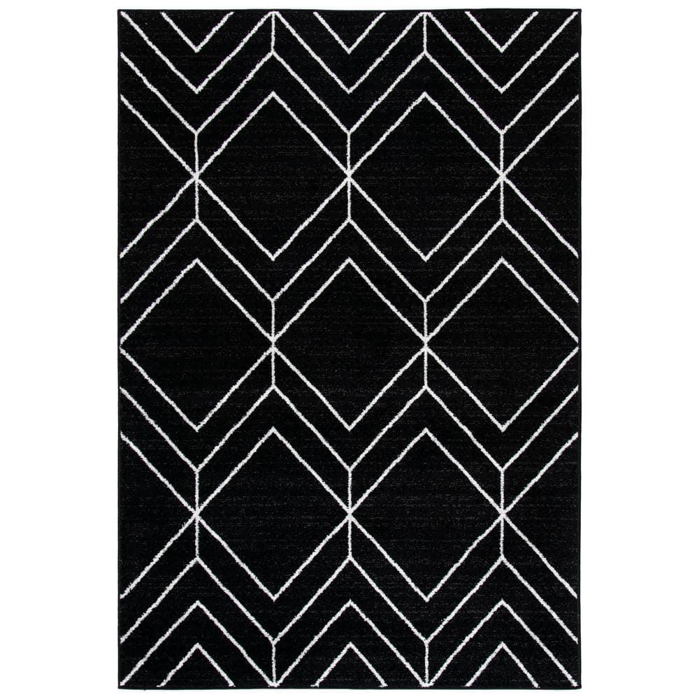 Adirondack ADR241 Machine Made Indoor Area Rug - Black/Ivory - 5'-1"x7'-6" - Safavieh