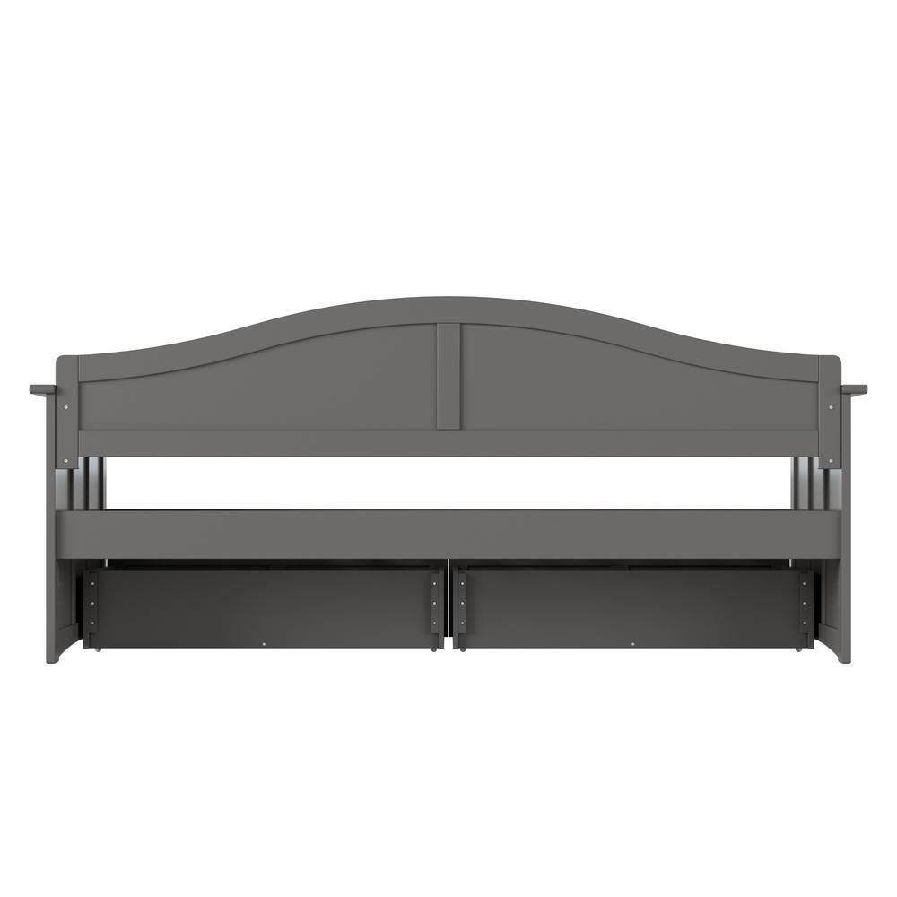 AFI Nantucket Twin Wood Daybed with Set of 2 Drawers in Grey