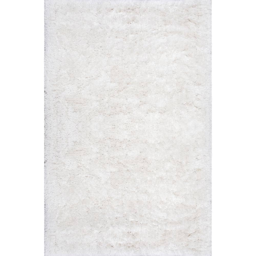 4'x6' Hand Tufted Kristan Shag Area Rug Ivory - nuLOOM: Contemporary High Pile, Skid-Resistant, Indoor Use