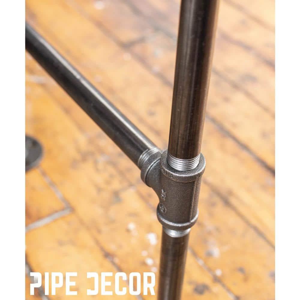 Industrial Pipe Table Leg Set,Metal Table Legs for Coffee and End Tables, Desks, Nightstand,2Pcs, 28" H × 18" W(Black)