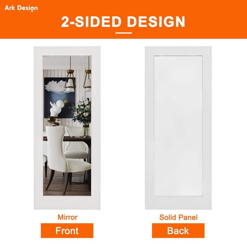 ARK DESIGN 1 Lite Mirrored Prefinished Door Slab Solid Manufactured Wood Core Standard Door