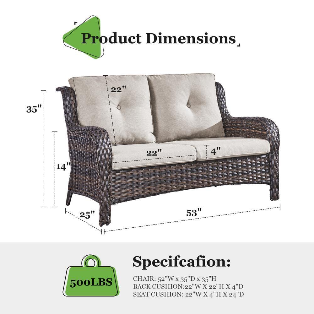 Pocassy  Outdoor Wicker Glider Swivel Club Chairs (Set of 2) Brown/Grey