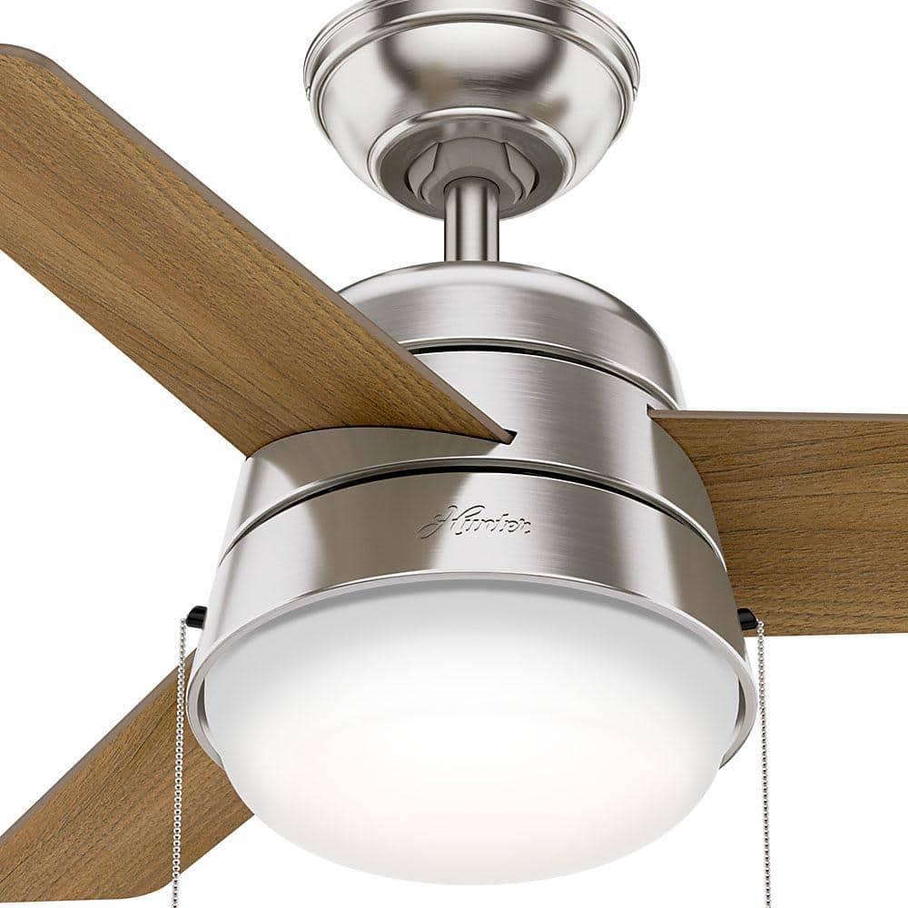 Aker 36" 3 - Blade Standard Ceiling Fan with Lights and Pull Chains