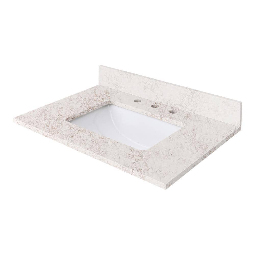 31'' Quartz Single Bathroom Vanity Top with Sink