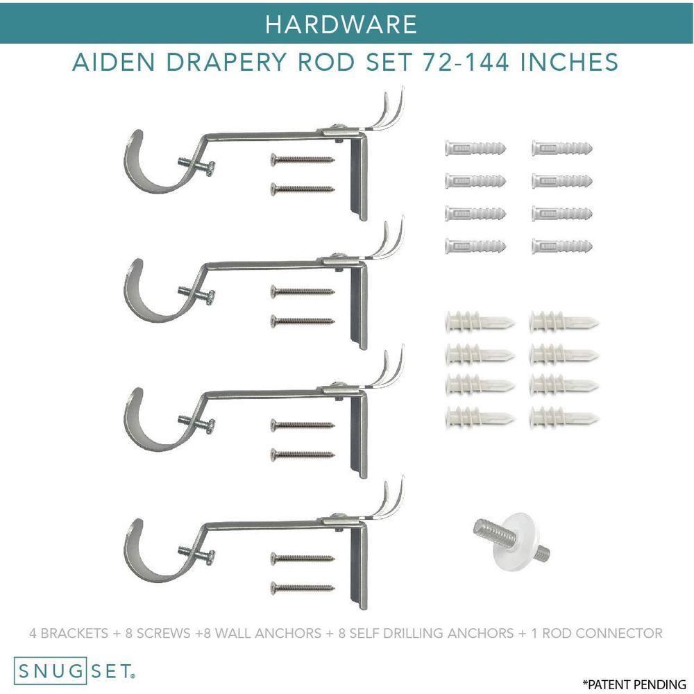 SnugSet Andrew Steel Adjustable Single Curtain Rod