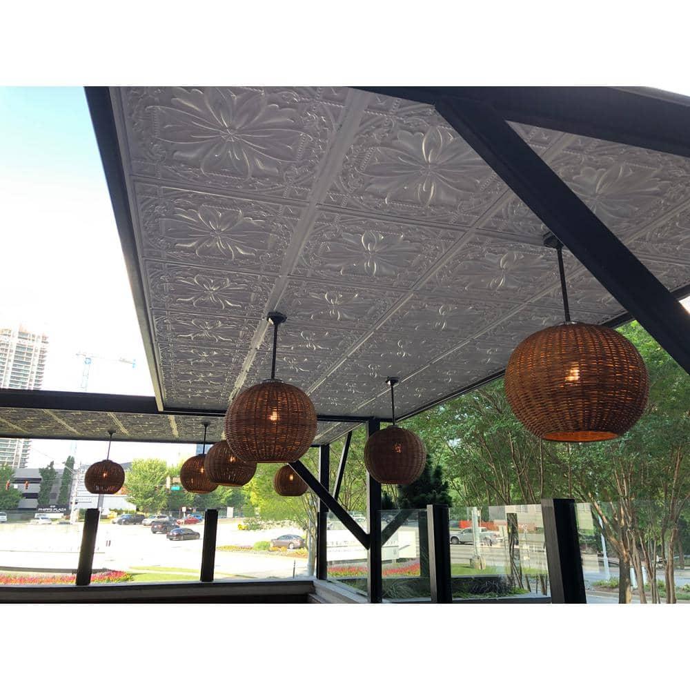 FromPlainToBeautifulInHours Milan 24'' L x 24'' W Textured PVC Drop-In & Glue Up Ceiling Tile Ceiling Tile (Set of 25)