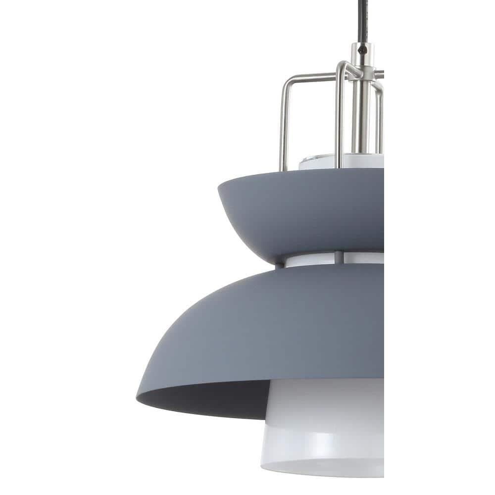 Paul 11" Farmhouse Metal LED Pendant, Gray
