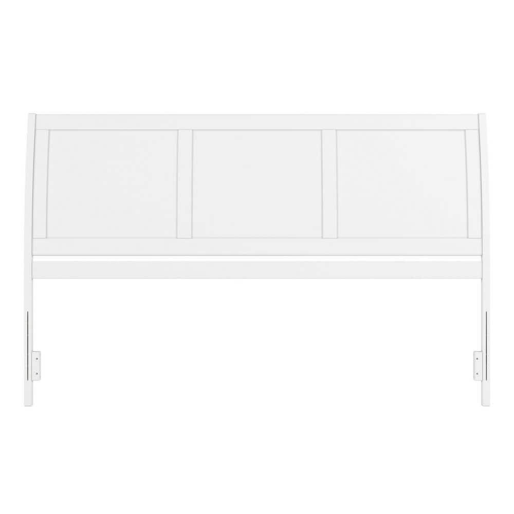 AFI Portland King Sleigh Solid Wood Panel Headboard with Attachable Charger, White