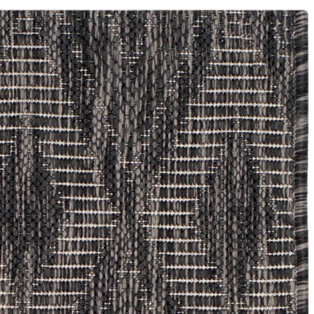 Courtyard CY8522 Power Loomed Indoor and Outdoor Accent Rug - Black/Black - 2'x3'7" - Safavieh