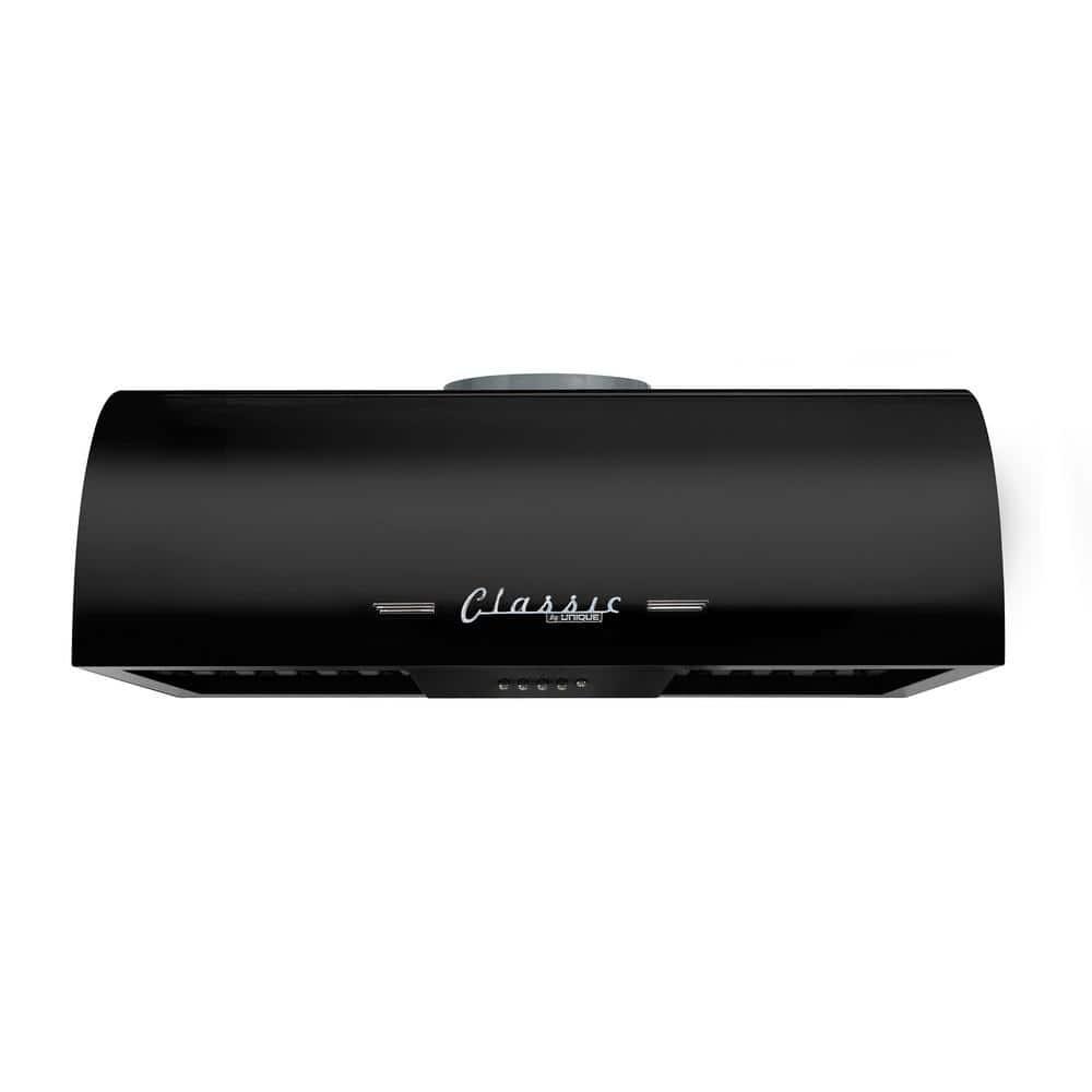 Classic Retro 24" 500 CFM Ducted Under Cabinet Range Hood with Stainless Steel Baffles and Light