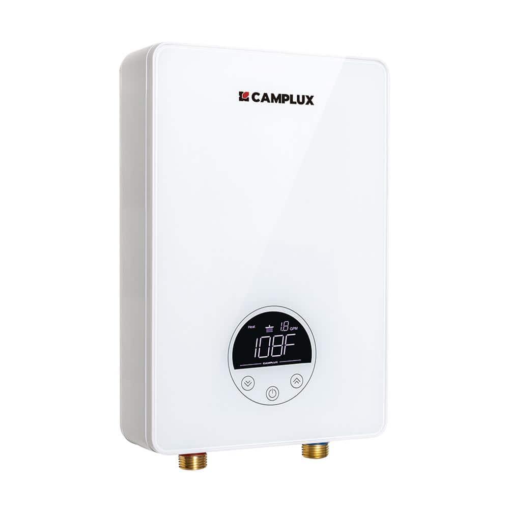 CAMPLUX 1.8 GPM Tankless Electric Water Heater, 6kW 240V, TE06Pro, White