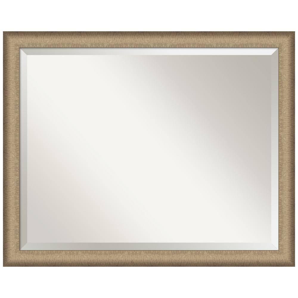 31" x 25" Elegant Brushed Bronze Wall Mount Mirror for Bathroom - Amanti Art