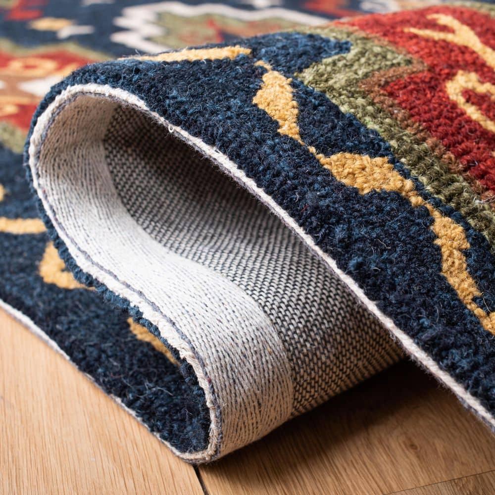 Heritage HG353 Hand Tufted Area Rug - Navy/Red - 5'x8' - Safavieh.