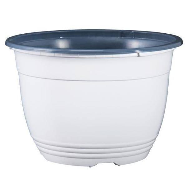 6 in. Plastic Pot White & Gray - Pack of 10