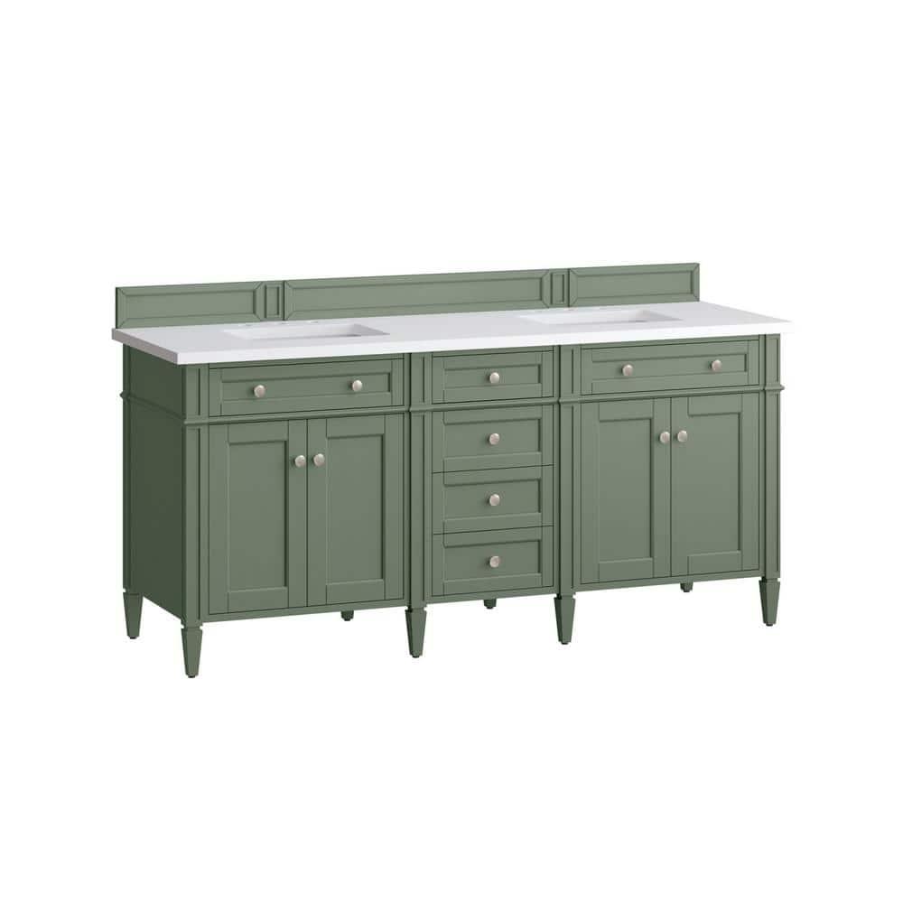 Smokey Celadon Green Double Vanity with Quartz Top