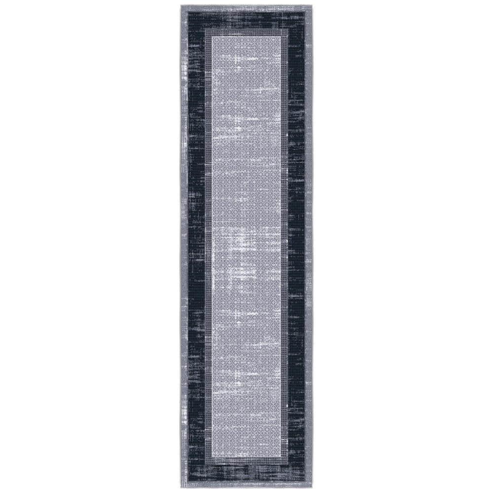 Non-Slip Bordered Area Rug For Living Room, Hallway Runner, Entryway Rug