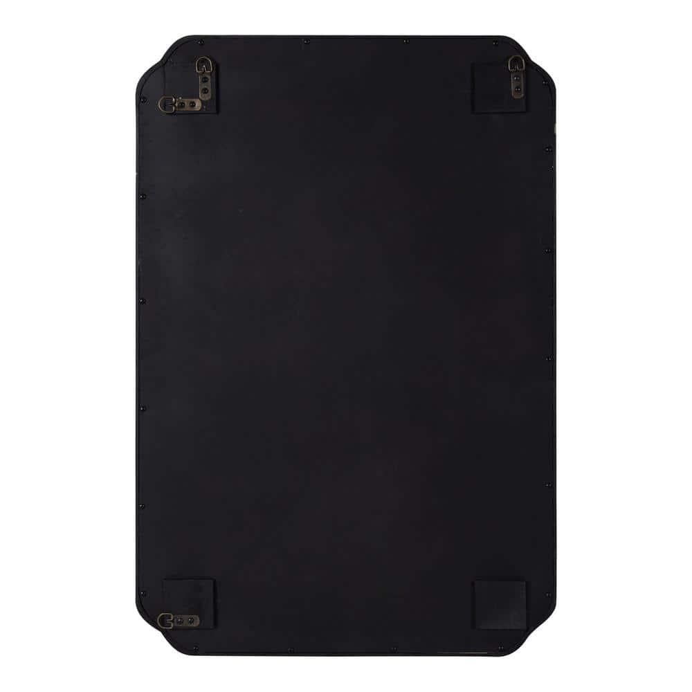 Kate & Laurel All Things Decor 24"x36" Marston Farmhouse Rectangle Wall Mirror Black: Modern Wood Frame, No Assembly Required