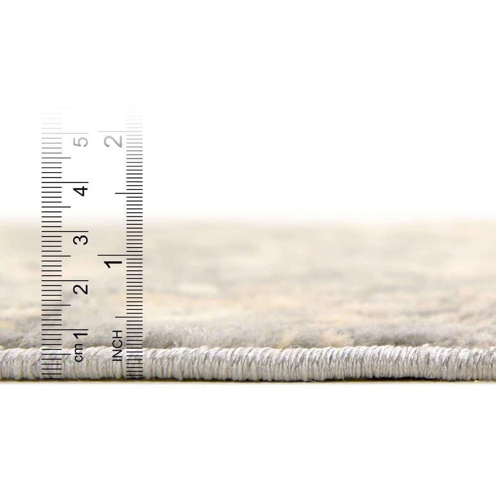 Unique Loom Portland Collection Area Rug - Central (4' 1" Square Gray/Beige)