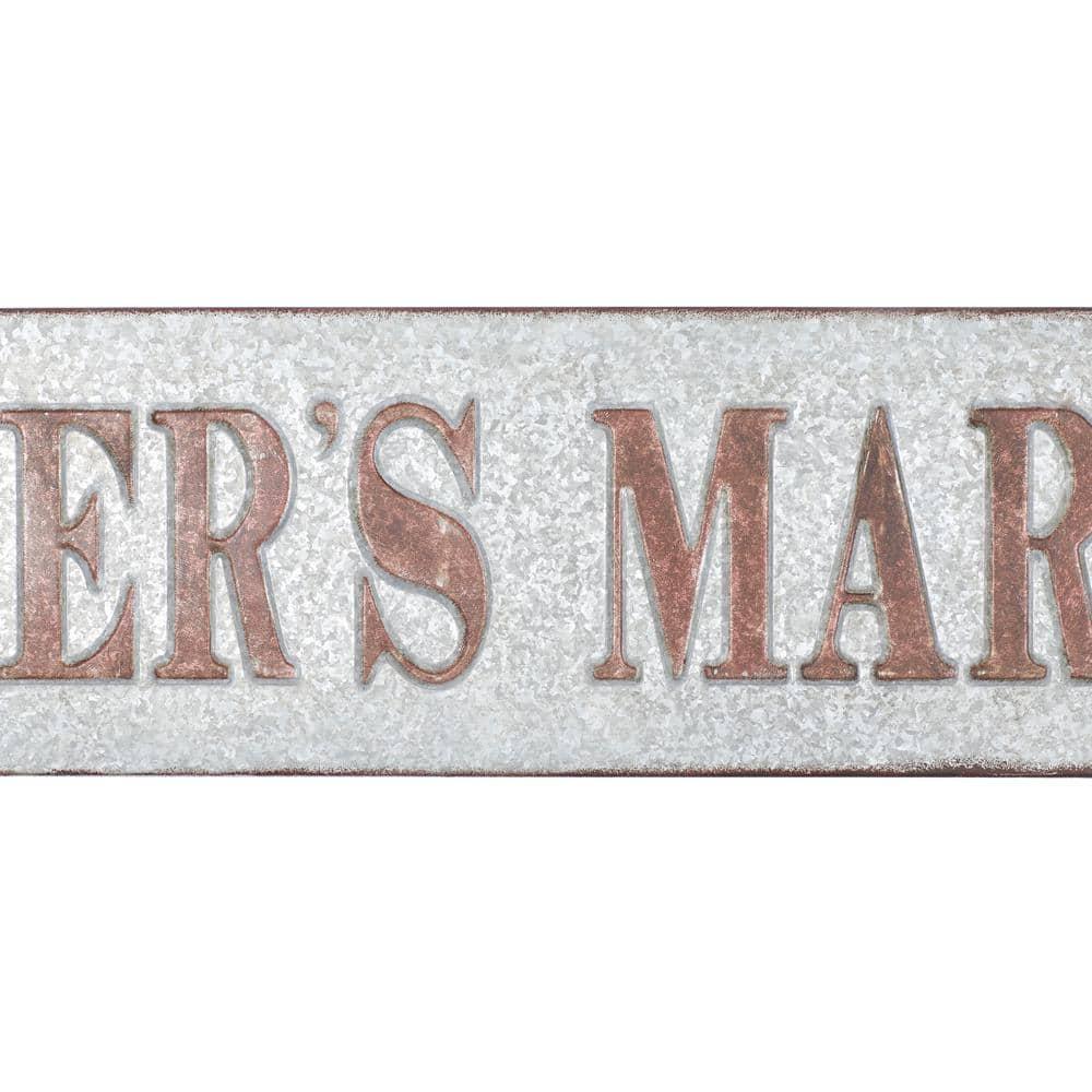 DecMode Indoor Grey Metal Farmhouse Sign Wall Decor