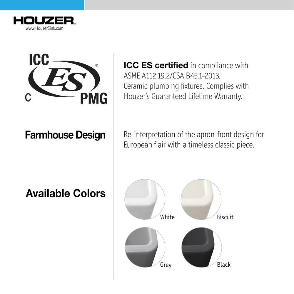 Biscuit Fireclay Double Bowl Farmhouse Kitchen Sink