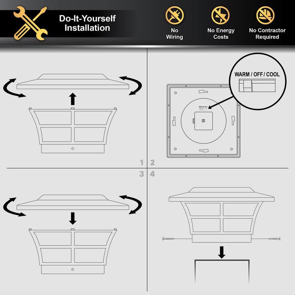 CLASSY CAPS MFG. Classy Caps 6x6 Copper Plated Prestige Solar Post Cap (Set of 2)