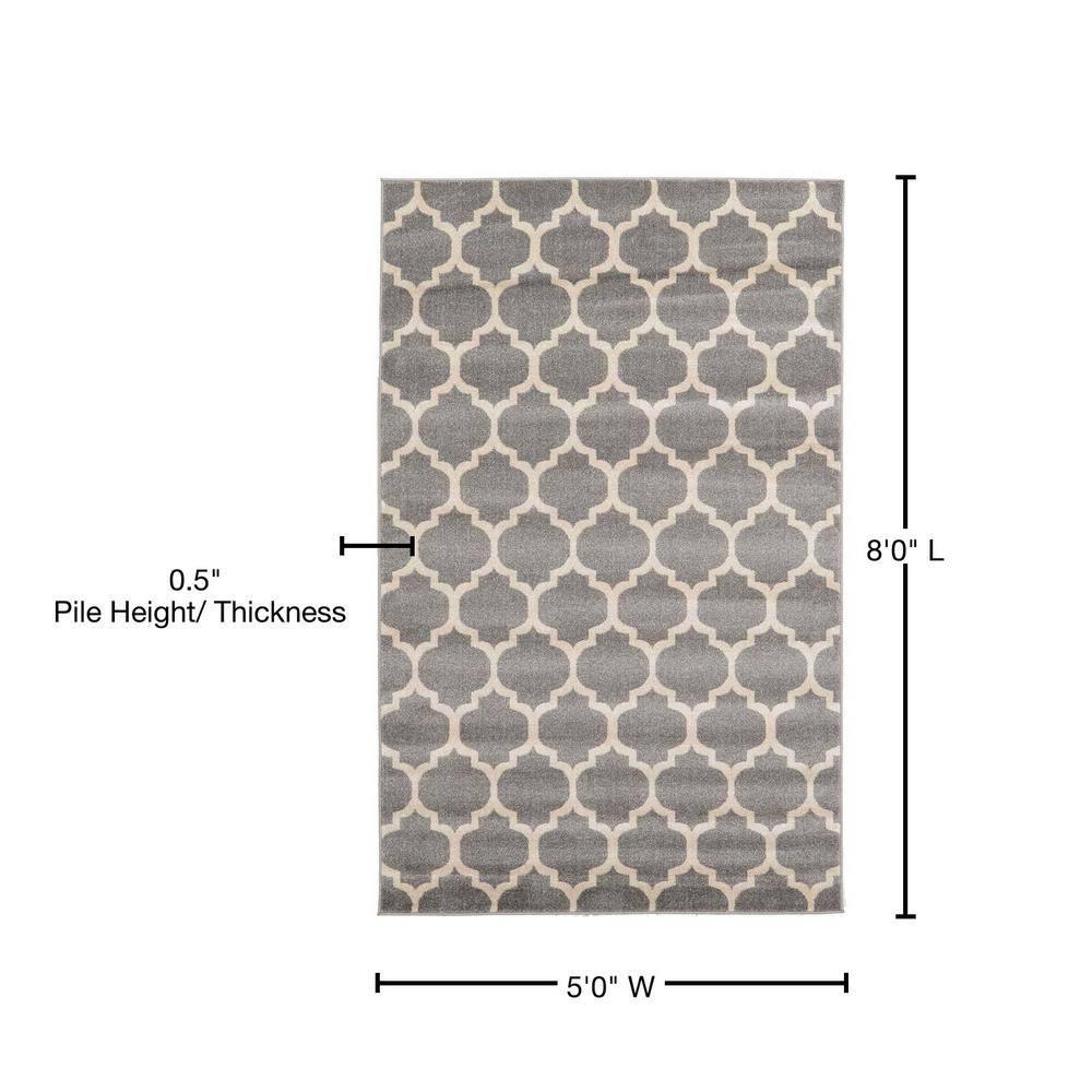 Unique Loom 5' 1 x 8' 0 Trellis Philadelphia Dark Gray Area Rug