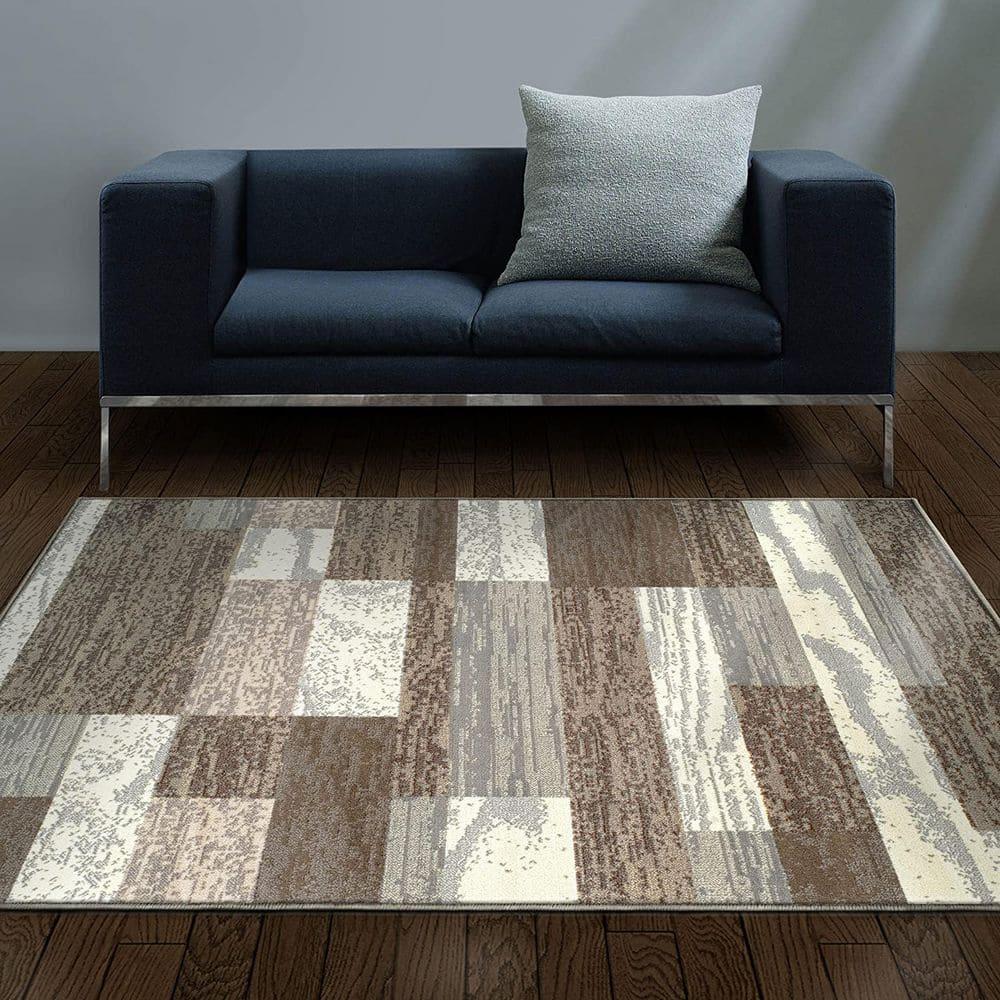 Superior Rockwood Geometric Indoor Area Rug, 5' x 8', Light Blue-Ivory