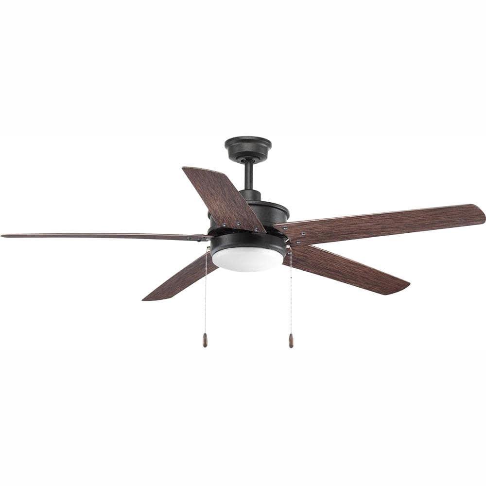 P2574-8030K-Progress Lighting-Whirl - Wide - Ceiling Fan - 1 Light - Damp Rated in Transitional style - 60 Inches wide by 15.88 Inches high-Forged