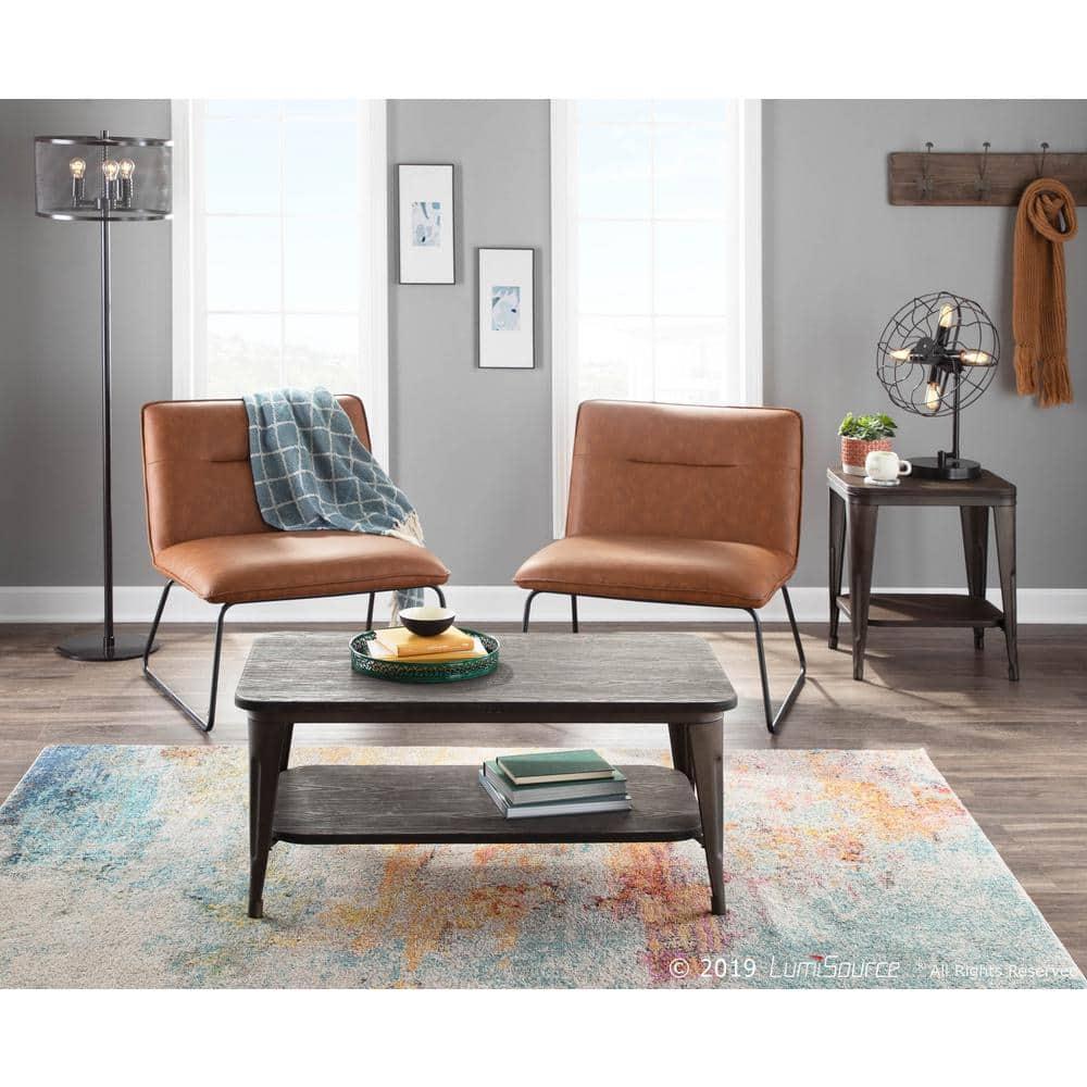 Spencer Faux Leather Armless Lounge Chair