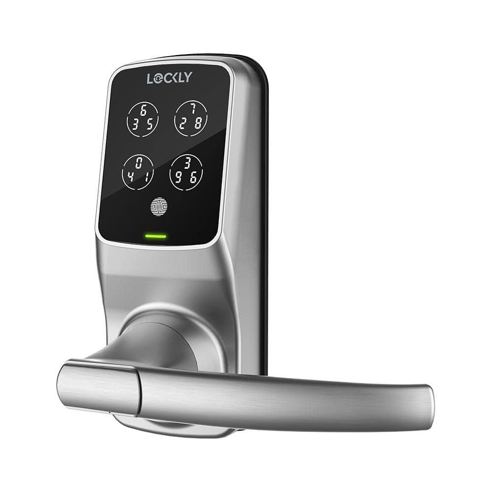 Lockly Smart Lock Model 6S, Bluetooth Smart Door Lock, Keyless Entry Door Lock, Touchscreen Keypad, App Control, eKeys and Offline Access Code, Auto Lock - Satin Nickel