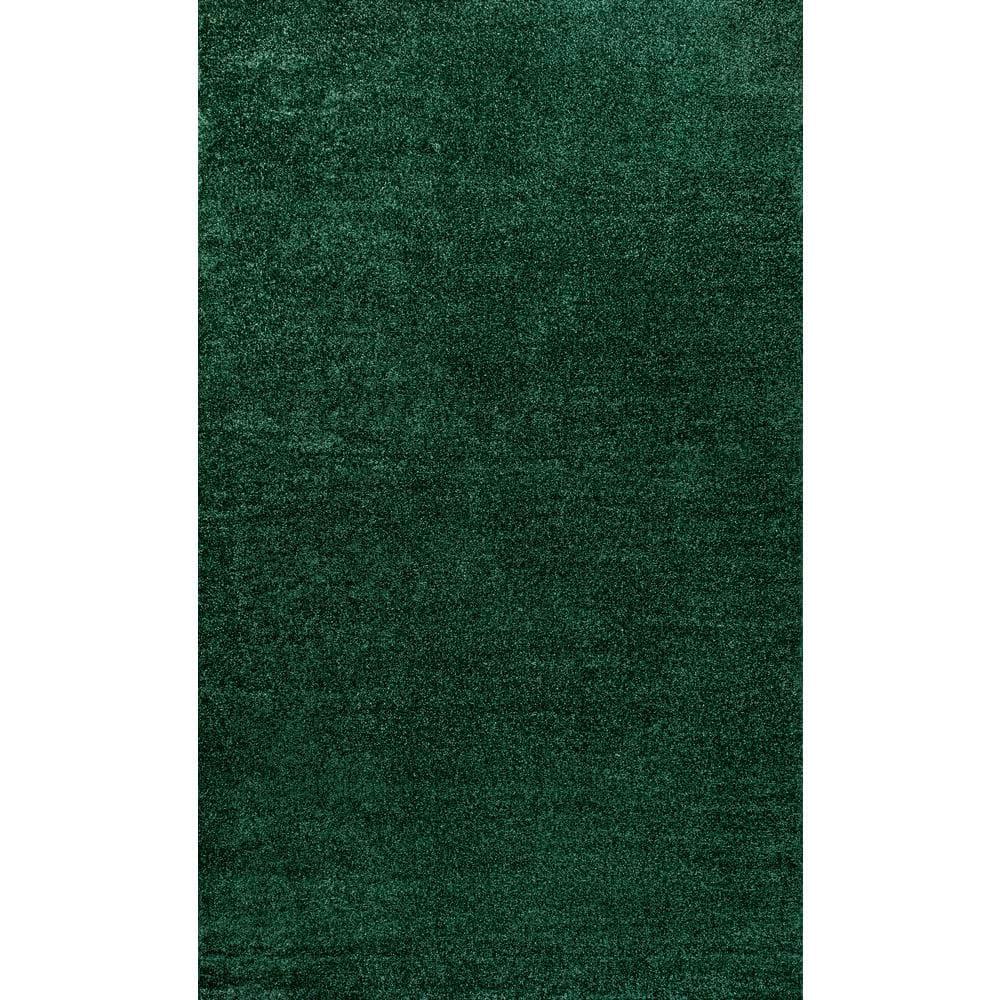 Haze Solid Low-Pile Emerald 10 ft. x 14 ft. Area rug -JONATHAN Y