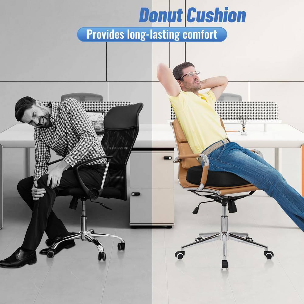 Gazechimp Donut Sitting Pillow, Tailbone Support Pad Memory Foam Comfortable Tailbone Seat Black