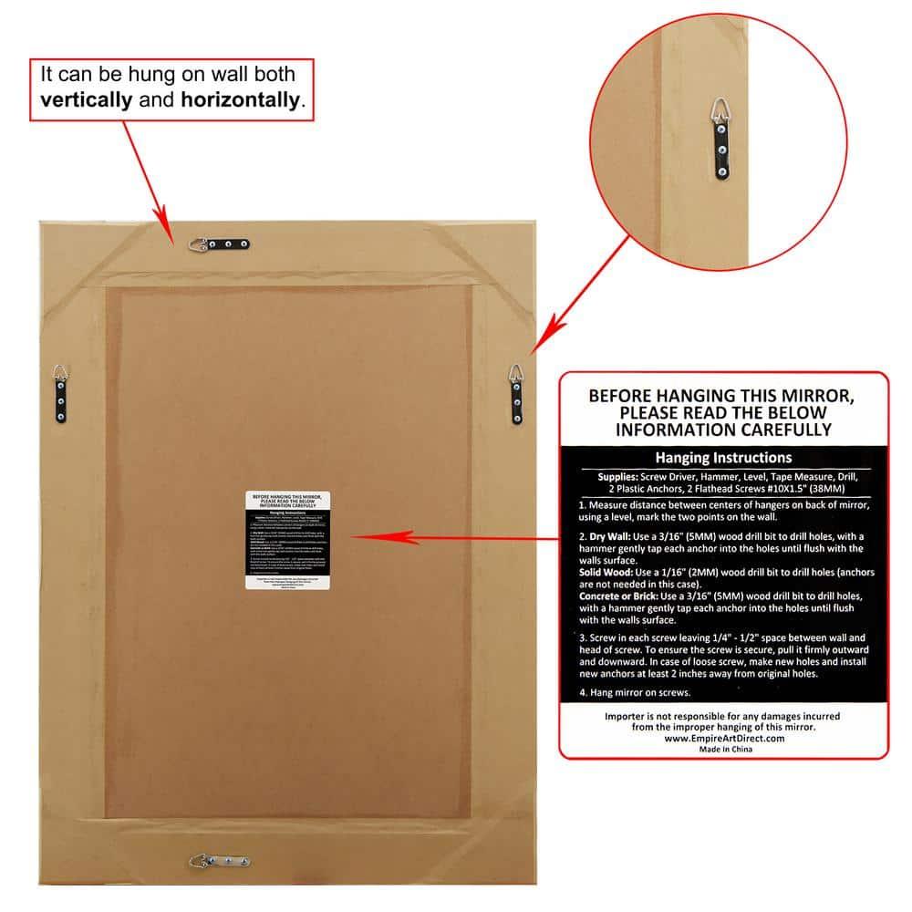 Empire Art Direct  Champagne Beed Beveled Rectangle Wall Mirror