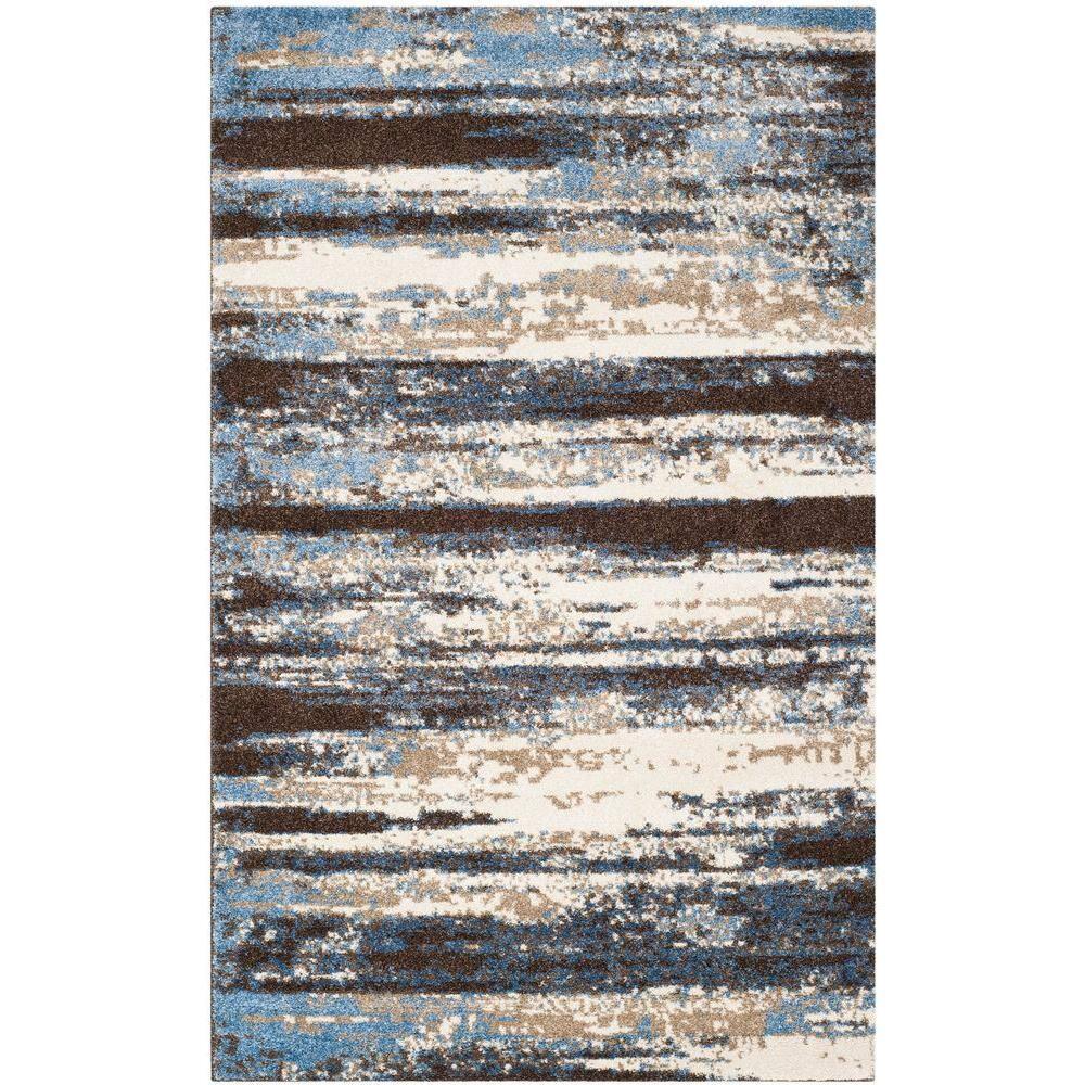 Retro RET2138 Power Loomed Indoor Area Rug - Cream/Blue - 5'3"x8' - Safavieh.