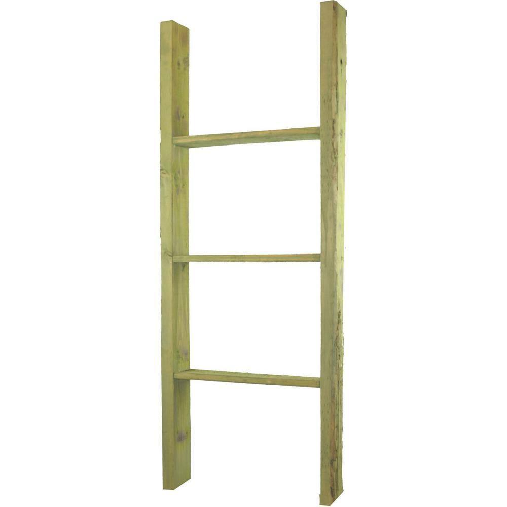 Ekena Millwork Vintage Farmhouse Rung Decorative Ladder